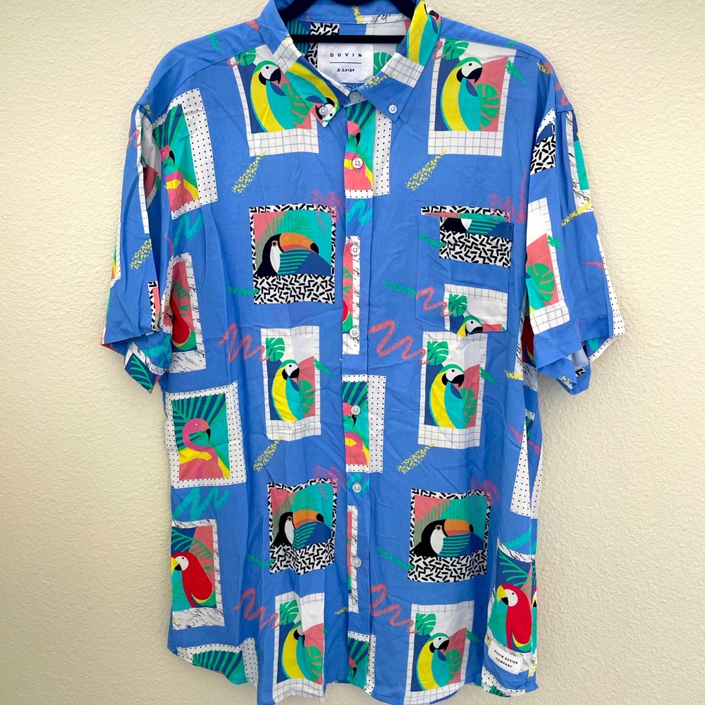 Duvin Tropical Birds Button Up